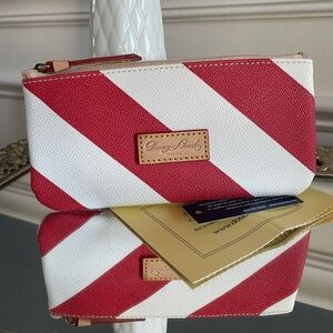 Dooney and Bourke Striped Slim Zip Pouch- NEW